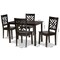 Baxton Studio Ani Modern and Contemporary Dark Brown Finished Wood 5-Piece Dining Set 183-11430-8026-Zoro - alternate 7